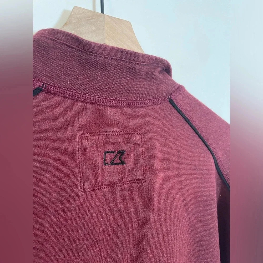 Cutter & Buck Full Zip Maroon Sweatshirt Embroidered Logo Quality Size 2XT EUC - Picture 7 of 9